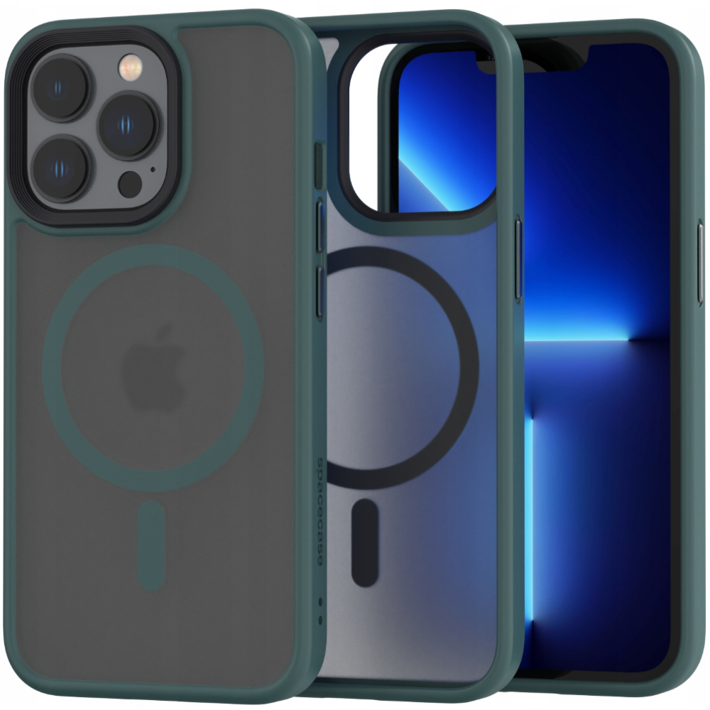 Spacecase Hybrid MagSafe - Σκληρή Ημιδιάφανη Θήκη MagSafe - Apple iPhone 13 Pro - Dark Green (5905719102876)