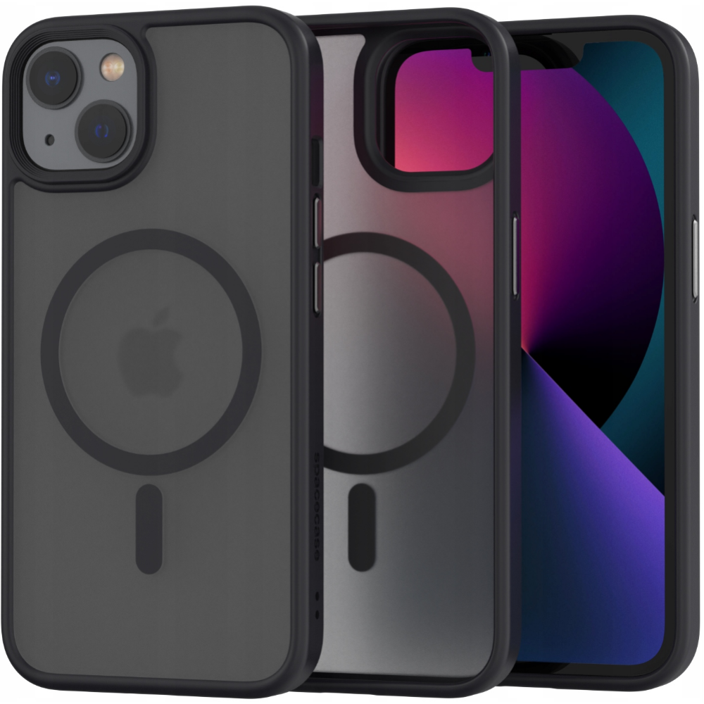 Spacecase Hybrid MagSafe - Σκληρή Ημιδιάφανη Θήκη MagSafe - Apple iPhone 13 - Black (5905719102814)
