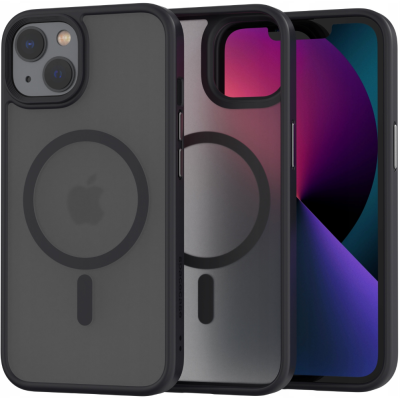 Spacecase Hybrid MagSafe - Σκληρή Ημιδιάφανη Θήκη MagSafe - Apple iPhone 13 - Black (5905719102814)