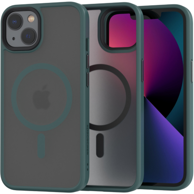 Spacecase Hybrid MagSafe - Σκληρή Ημιδιάφανη Θήκη MagSafe - Apple iPhone 13 - Dark Green (5905719102838)