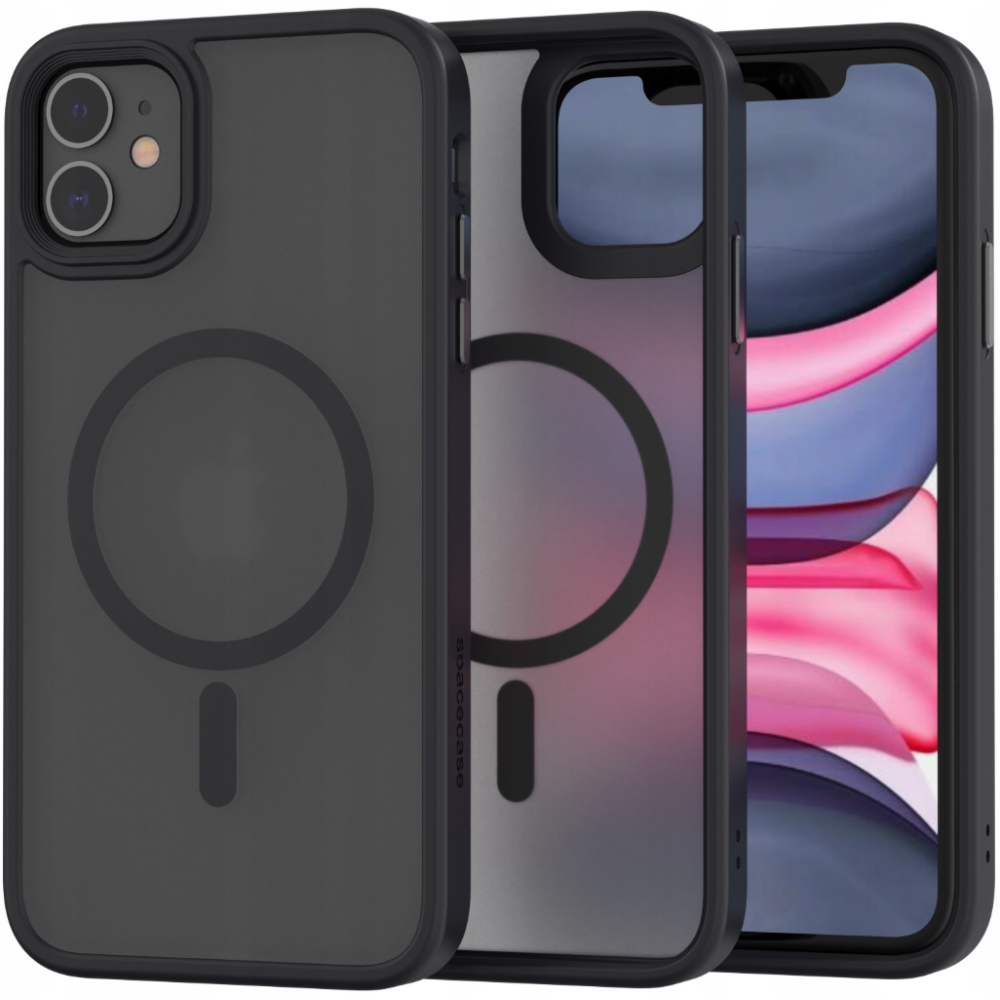 Spacecase Hybrid MagSafe - Σκληρή Ημιδιάφανη Θήκη MagSafe - Apple iPhone 11 - Black (5905719103316)