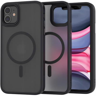 Spacecase Hybrid MagSafe - Σκληρή Ημιδιάφανη Θήκη MagSafe - Apple iPhone 11 - Black (5905719103316)
