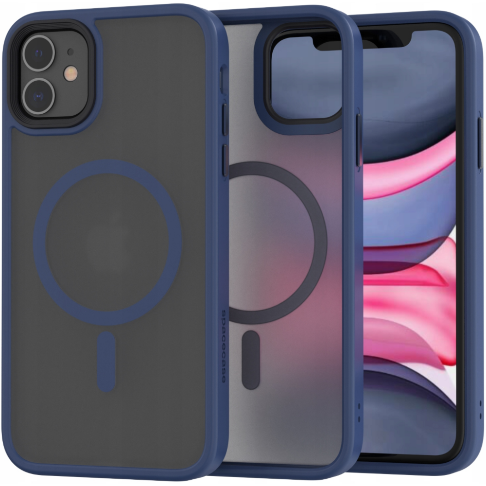 Spacecase Hybrid MagSafe - Σκληρή Ημιδιάφανη Θήκη MagSafe - Apple iPhone 11 - Dark Blue (5905719103323)