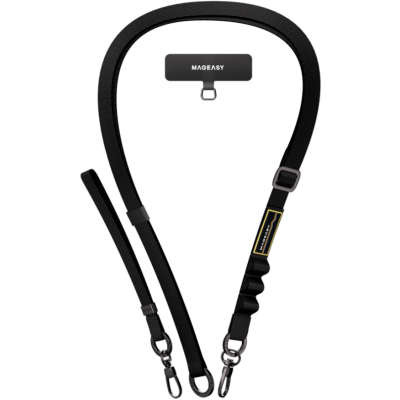 SwitchEasy 2-in-1 Utility MagEasy Sling Strap & Strap Card 20mm - Σετ 1 x Αποσπώμενο Λουράκι Λαιμού & 1 x Αποσπώμενο Λουράκι Χειρός για Θήκες Κινητών iPhone - Black (MPHIPH218BK23)