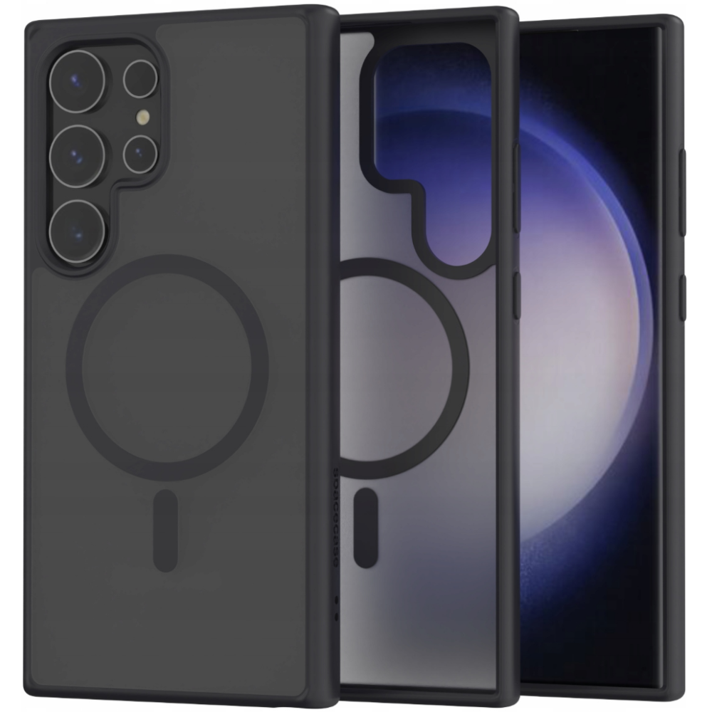 Σκληρή Ημιδιάφανη Θήκη MagSafe - Samsung Galaxy S24 Ultra - Spacecase Hybrid MagSafe - Black (5905719107123)