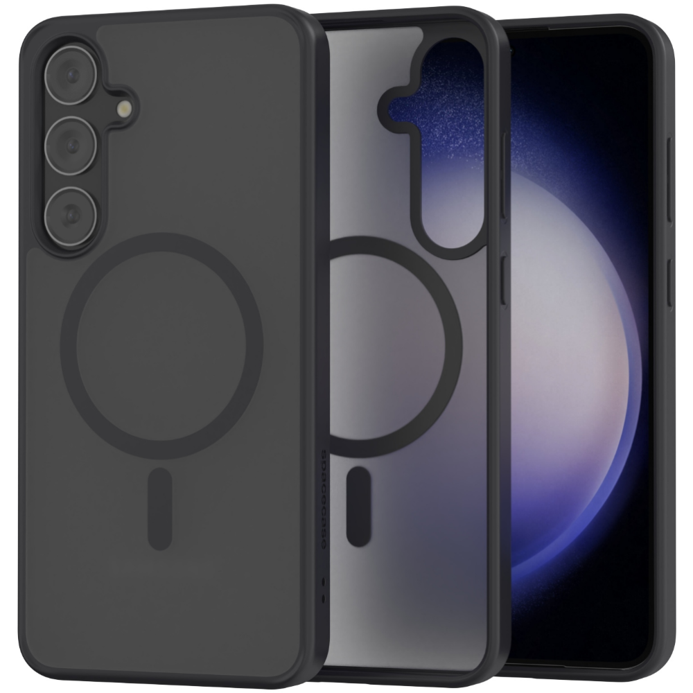 Σκληρή Ημιδιάφανη Θήκη MagSafe - Samsung Galaxy S24 Plus - Spacecase Hybrid MagSafe - Black (5905719107116)