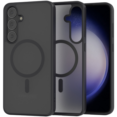 Σκληρή Ημιδιάφανη Θήκη MagSafe - Samsung Galaxy S24 Plus - Spacecase Hybrid MagSafe - Black (5905719107116)