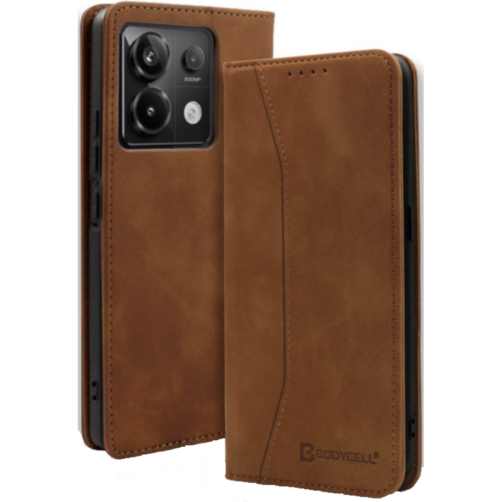 Θήκη Πορτοφόλι - Xiaomi Redmi Note 13 Pro 5G / Poco X6 - Bodycell Book Case - Brown (5206015073632)