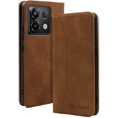 Θήκη Πορτοφόλι - Xiaomi Redmi Note 13 Pro 5G / Poco X6 - Bodycell Book Case - Brown (5206015073632)