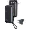 Usams 3 in 1 PB63 US-CD172 - PowerBank 10.000 mAh με Ενσωματωμένα Καλώδια Type-C / Lightning / MicroUSB - Ταχυφορτιστής Τοίχου με Βύσμα EU & US και Θύρες 1 x Type-C / 1 x USB-A - 20W - Black (10KCD17201)