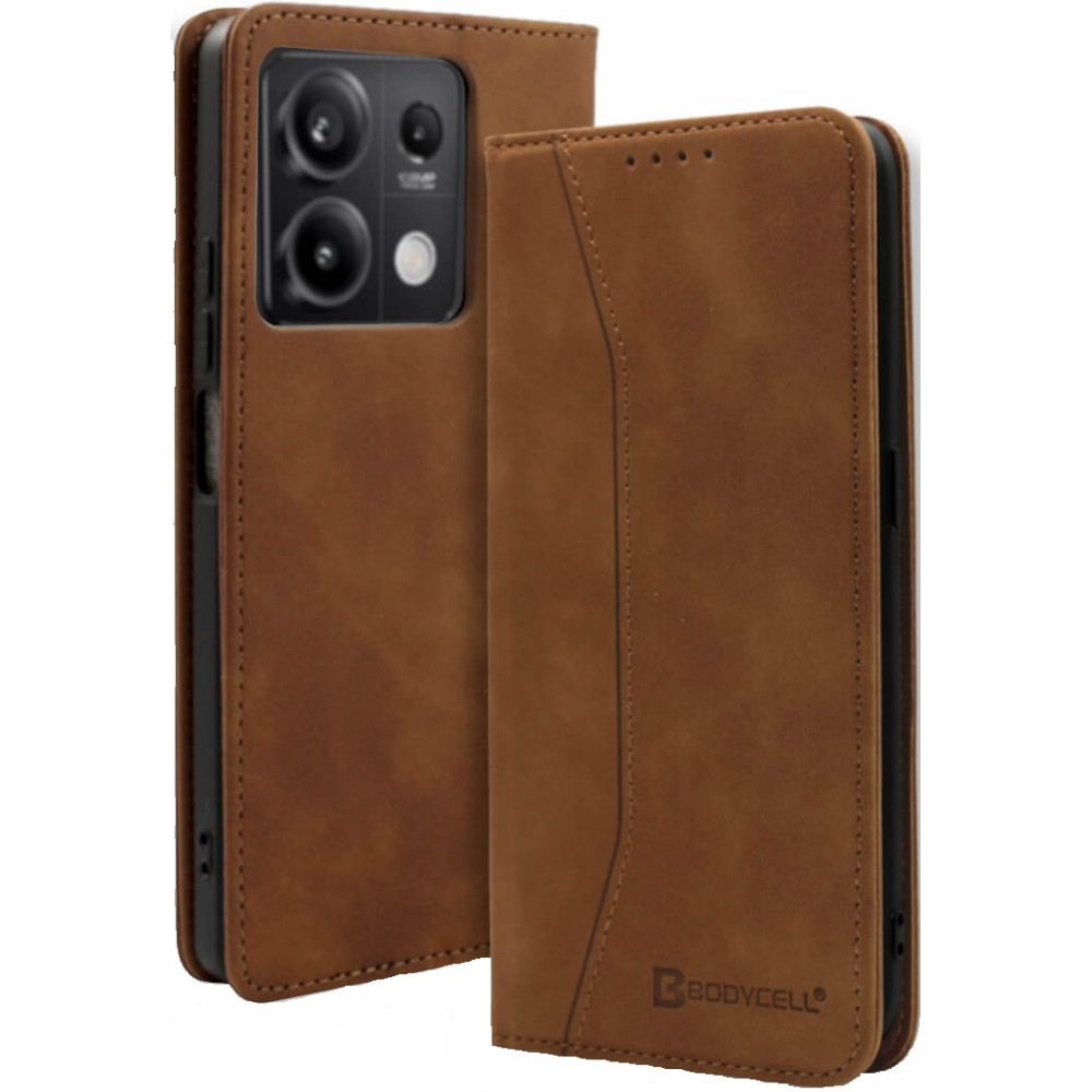 Θήκη Πορτοφόλι - Xiaomi Redmi Note 13 5G - Bodycell Book Case - Brown (5206015073601)