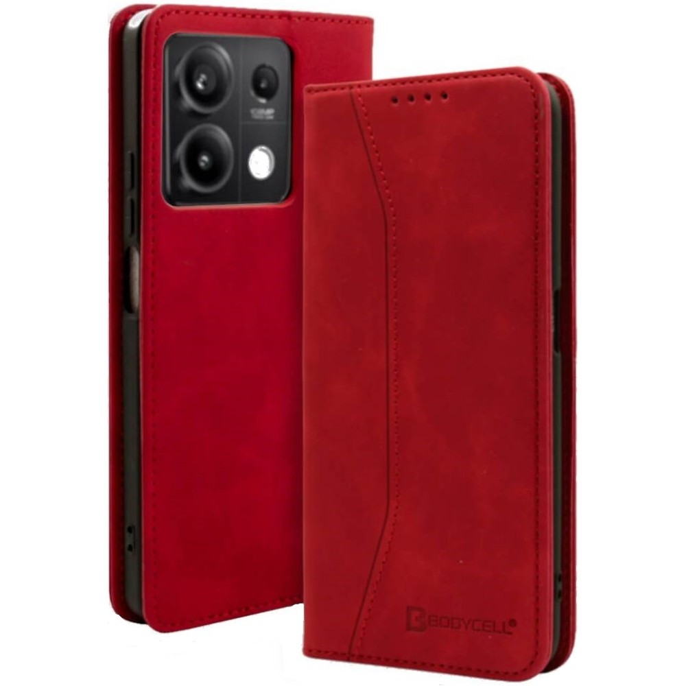 Θήκη Πορτοφόλι - Xiaomi Redmi Note 13 5G - Bodycell Book Case - Red (5206015073618)