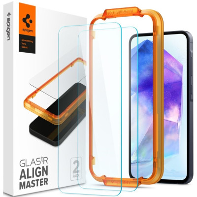 Αντιχαρακτικό Γυάλινο Tempered Glass - Samsung Galaxy A55 - Spigen GLAS.tR ALIGNmaster - Clear - 2 Τεμάχια (AGL07775)