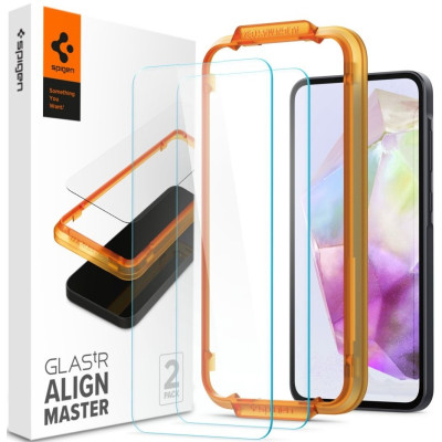 Αντιχαρακτικό Γυάλινο Tempered Glass - Samsung Galaxy A35 - Spigen GLAS.tR ALIGNmaster - Clear - 2 Τεμάχια (AGL07772)