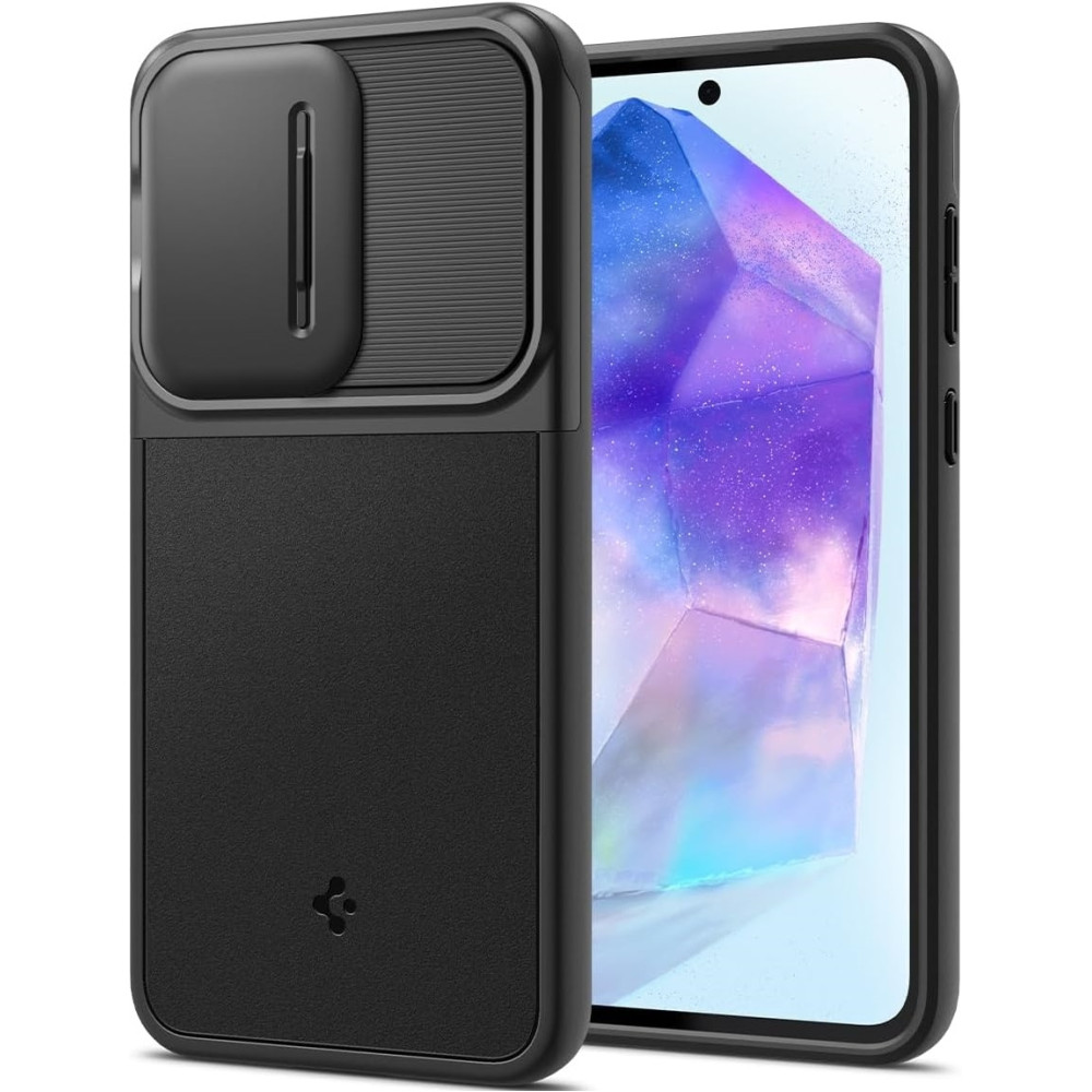 Θήκη με Κάλυμμα για την Κάμερα - Samsung Galaxy A55 - Spigen Optik Armor - Black (ACS07535)