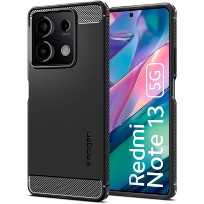 Ανθεκτική Θήκη Σιλικόνης - Xiaomi Redmi Note 13 5G - Spigen Rugged Armor - Matte Black (ACS07665)