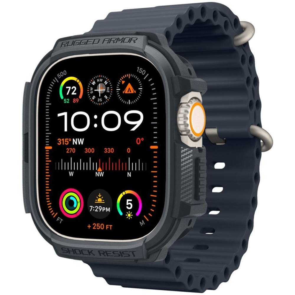 Spigen Rugged Armor - Θήκη Σιλικόνης Apple Watch Ultra 3 / Ultra 2 / Ultra 1 49mm - Dark Gray (ACS07385)