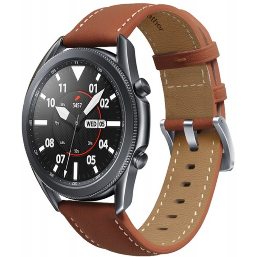 Spacecase Leather Strap - Universal Δερμάτινο Λουράκι για Smartwatches (22mm) - Light Brown (5903943243846)