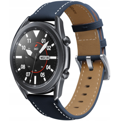 Spacecase Leather Strap - Universal Δερμάτινο Λουράκι για Smartwatches (20mm) - Blue (5903943243778)