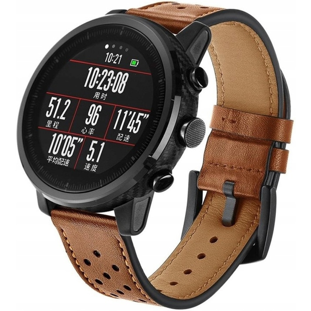 Spacecase Elegance - Universal Δερμάτινο Λουράκι για Smartwatches (22mm) - Brown (5903943243907)