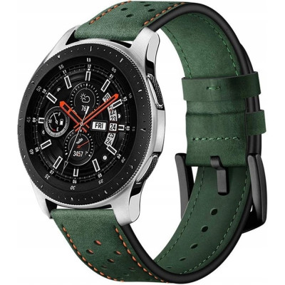Spacecase Elegance - Universal Δερμάτινο Λουράκι για Smartwatches (22mm) - Green (5903943243921)