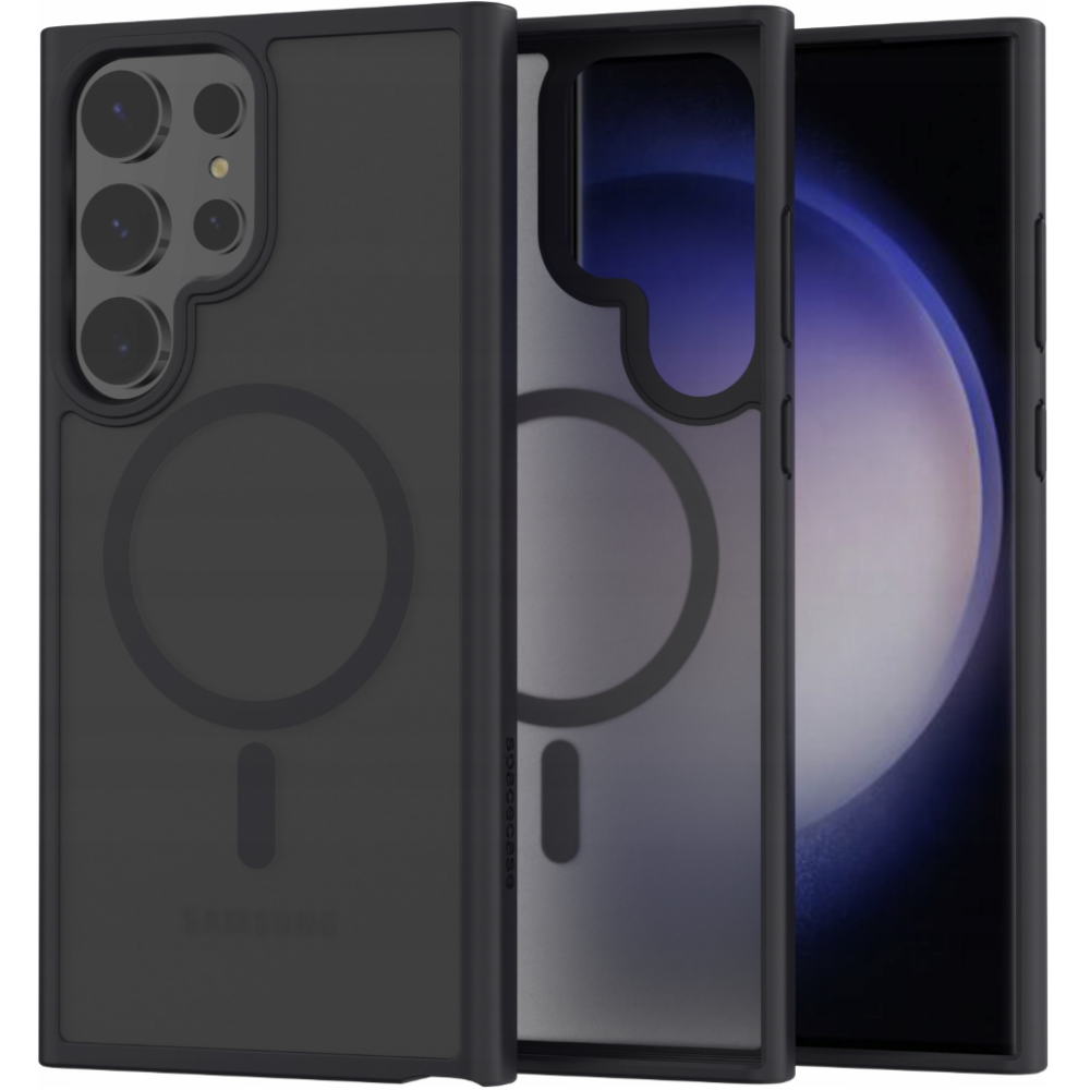 Spacecase Hybrid MagSafe - Σκληρή Ημιδιάφανη Θήκη MagSafe - Samsung Galaxy S23 Ultra - Black (5905719103408)