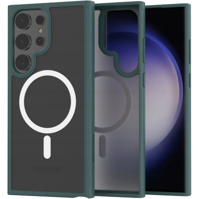 Spacecase Hybrid MagSafe - Σκληρή Ημιδιάφανη Θήκη MagSafe - Samsung Galaxy S23 Ultra - Dark Green (5905719103422)