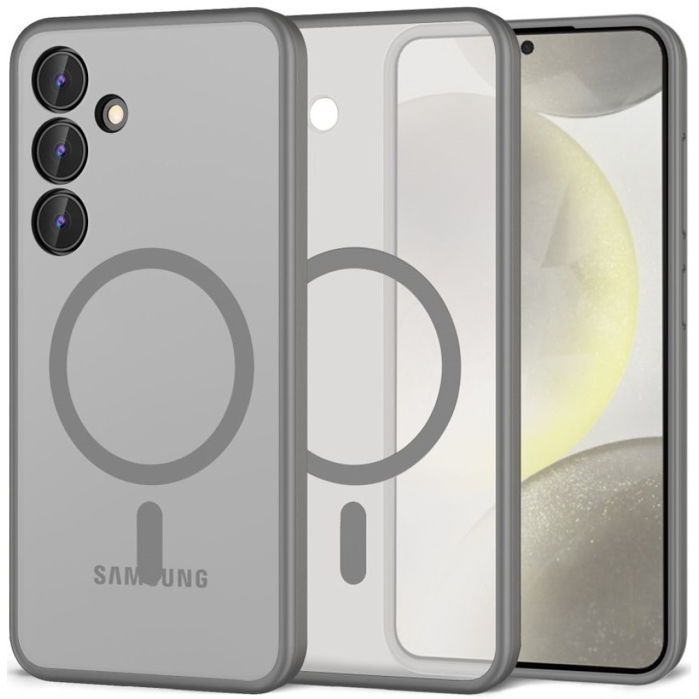 Σκληρή Ημιδιάφανη Θήκη MagSafe - Samsung Galaxy S24 - Tech-Protect MagMat - Matte Titanium (5906302307654)
