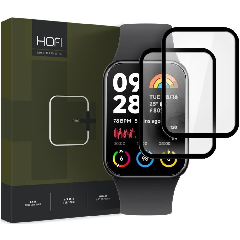 Αντιχαρακτικό Γυαλί Οθόνης - Xiaomi Smart Band 8 Pro - Hofi Premium Pro+ Hybrid Tempered Glass - Black - 2 Τεμάχια (5906302308026)