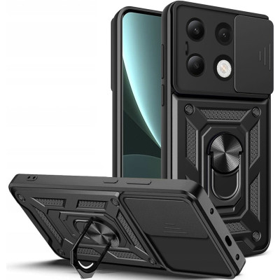 Ανθεκτική Θήκη με Κάλυμμα για την Κάμερα & Μεταλλικό Ring Holder - Xiaomi Redmi Note 13 4G - Tech-Protect Camshield Pro - Black (5906302300310)