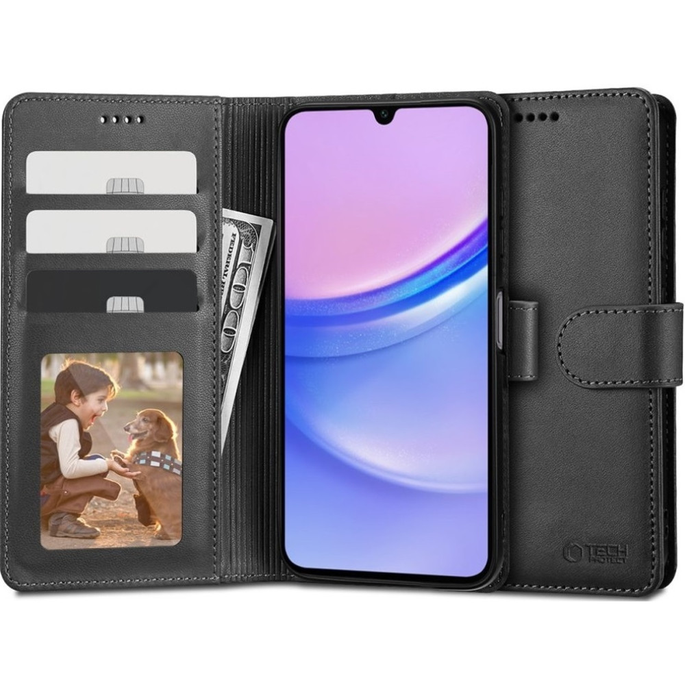 Θήκη Πορτοφόλι Samsung Galaxy A15 - Tech-Protect Wallet - Black (5906203690121)