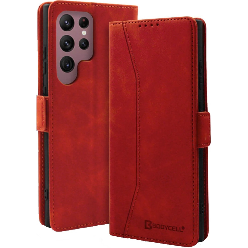 Θήκη Πορτοφόλι - Samsung Galaxy S24 Ultra - Bodycell Book Case - Red (5206015073588)