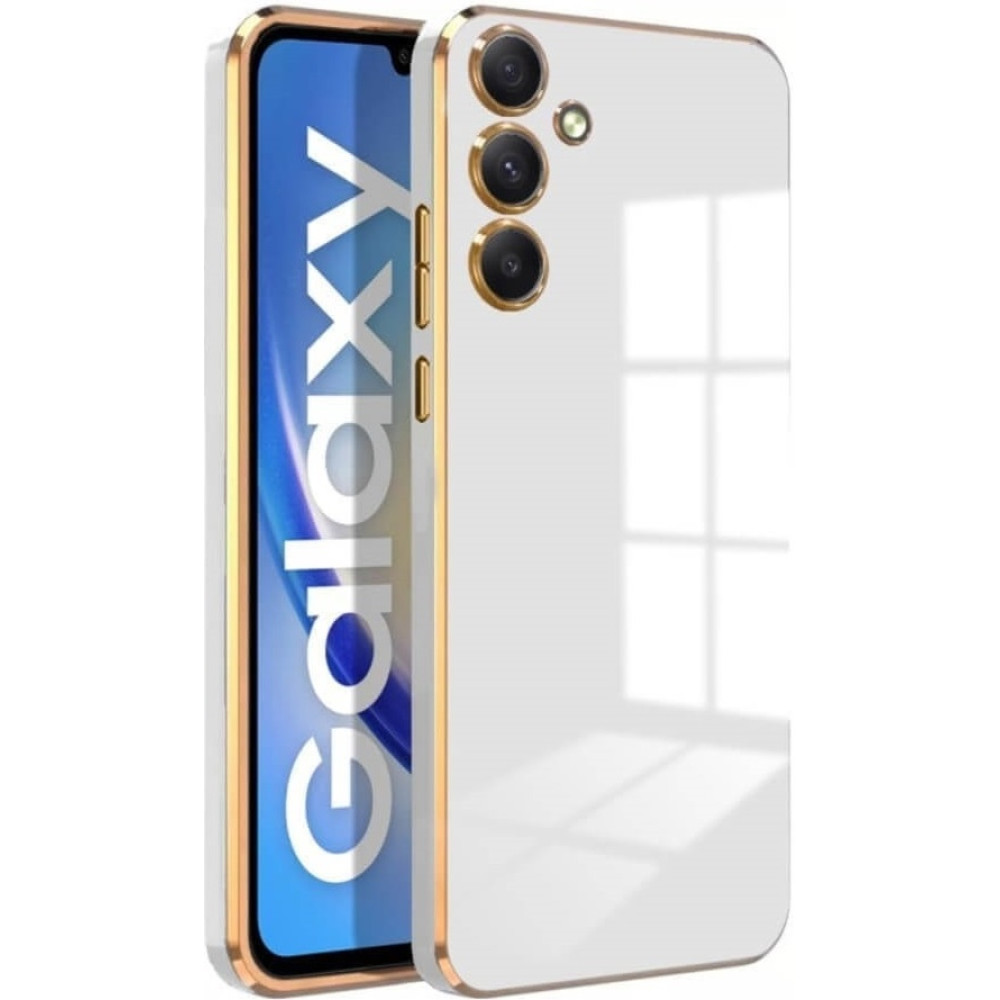 Θήκη Σιλικόνης - Samsung Galaxy S24 - Bodycell Gold Plated - White (5206015074189)