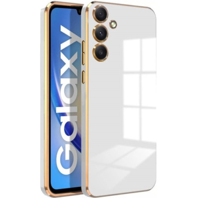 Θήκη Σιλικόνης - Samsung Galaxy S24 - Bodycell Gold Plated - White (5206015074189)