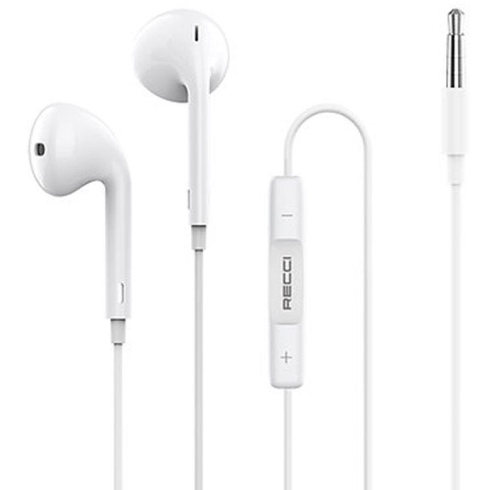 Recci REP-L07 - Ενσύρματα Handsfree Ακουστικά με 3.5mm Jack - White (6955482573488)