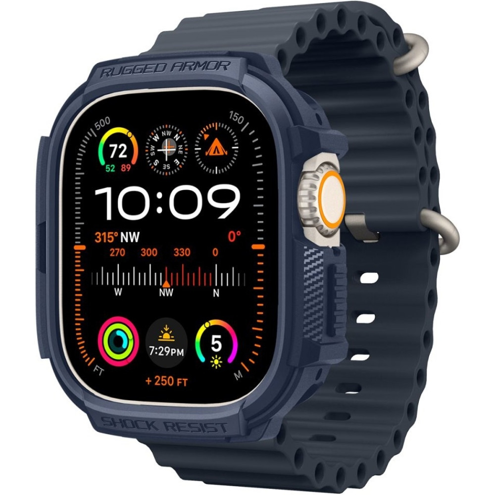 Spigen Rugged Armor - Θήκη Σιλικόνης Apple Watch Ultra 3 / Ultra 2 / Ultra 1 49mm - Navy Blue (ACS07382)