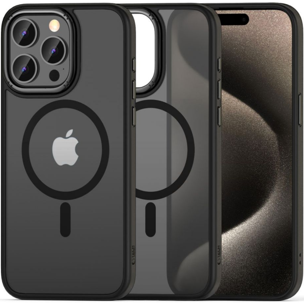 Θήκη iPhone 15 Pro Max Tech-Protect MagMat "2" Σκληρή Ημιδιάφανη με MagSafe - Matte Black (5906302307951)
