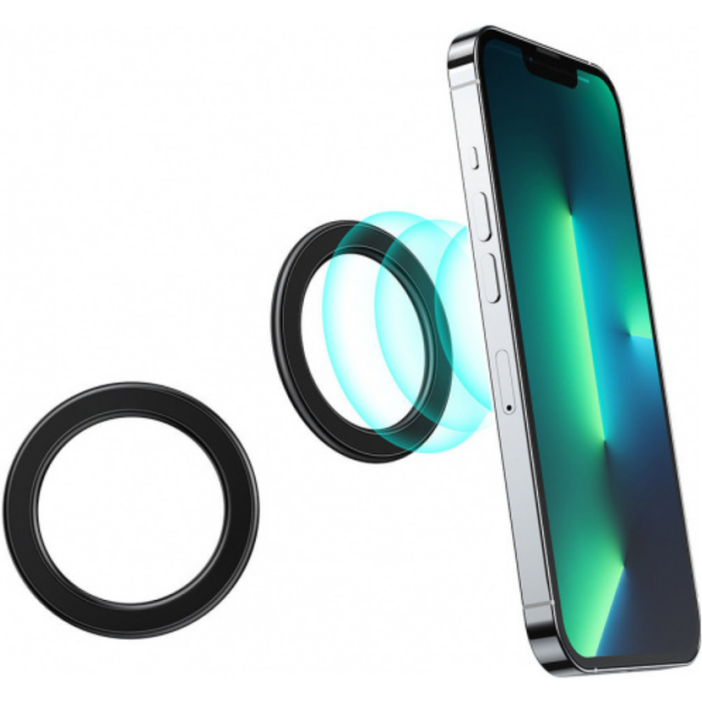 Joyroom JR-MAG-M1 Magnetic Phone Ring Holder - Αυτοκόλλητος Μαγνητικός Δακτύλιος MagSafe - 2 Τεμάχια - Black (6941237198679)