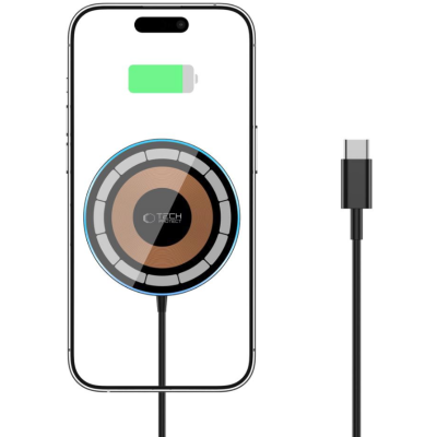 Tech-Protect QI15W-A30 Magnetic Wireless Charger - Ασύρματος Ταχυφορτιστής MagSafe - 15W - Black (9490713935781)