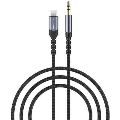 Recci RDS-A27 Audio Cable - Καλώδιο Ήχου Type-C (Male) σε AUX Mini Jack 3.5mm (Male) - 120cm - Black (6955482523346)