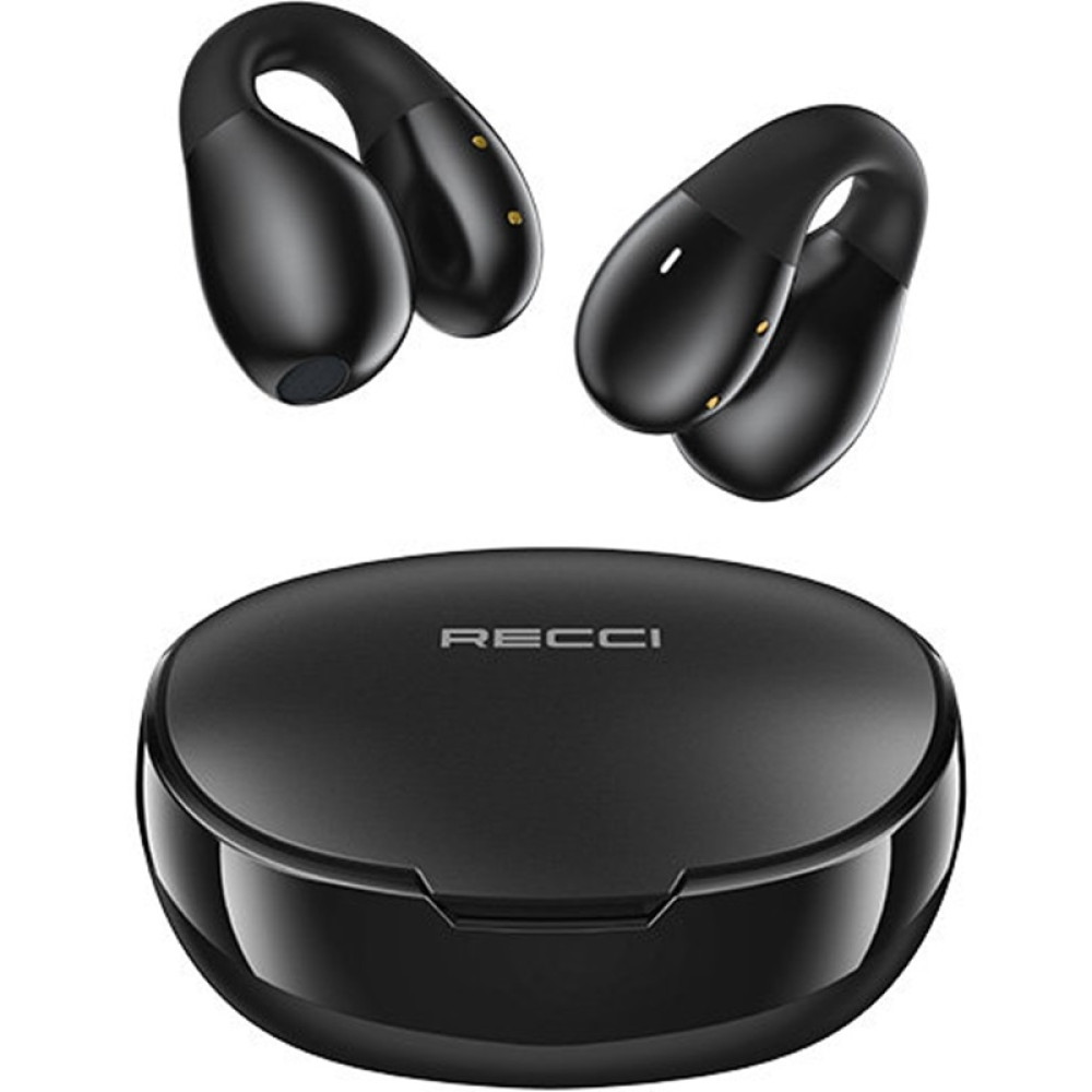 Recci REP-W66 Dynamic Wireless Earbuds - Ασύρματα Ακουστικά Bluetooth με Θήκη Φόρτισης - Black (6955482521441)