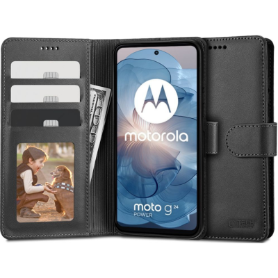 Θήκη Πορτοφόλι Motorola Moto G24 / G24 Power / G04 - Tech-Protect Wallet - Black (5906302307913)