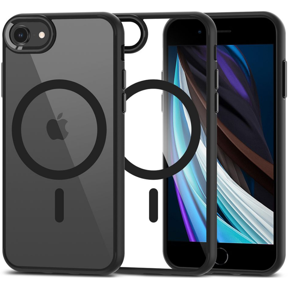 Tech-Protect MagMat - Σκληρή Διάφανη Θήκη MagSafe Apple iPhone SE 2022 / 2020 / 8 / 7 - Black / Clear (9319456605709)