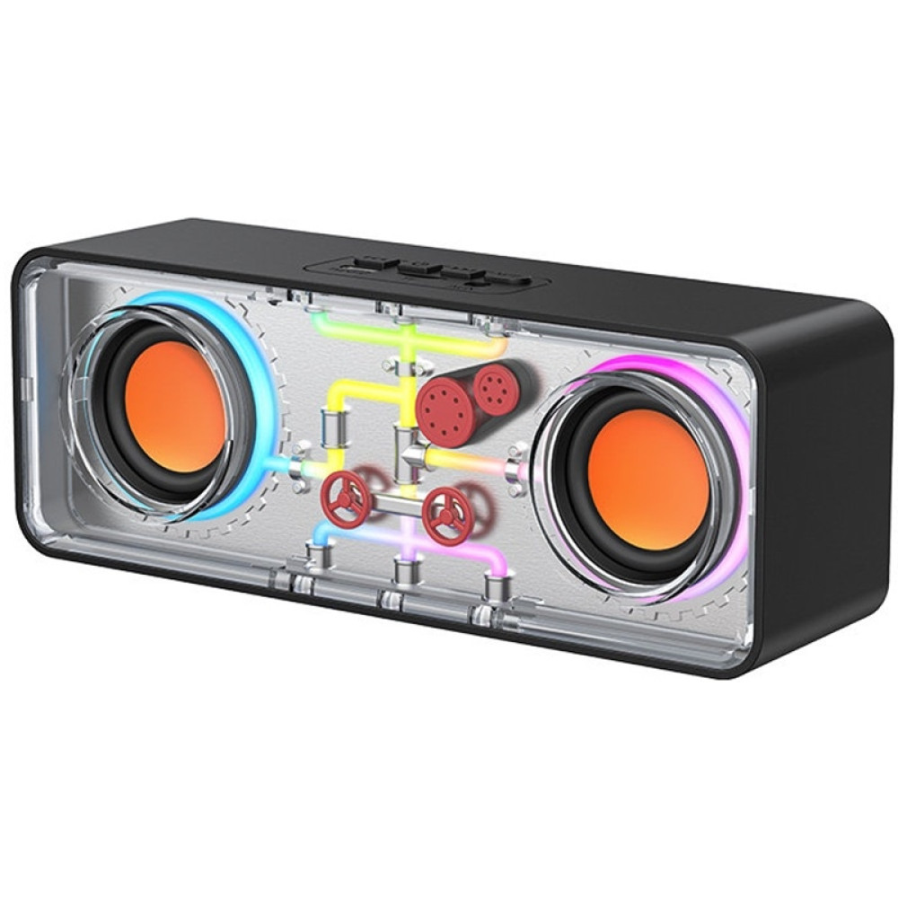 Recci RSK-W38 Space Station - Ασύρματο Φορητό Ηχείο Bluetooth με RGB Φωτισμό - Black (6955482526156)