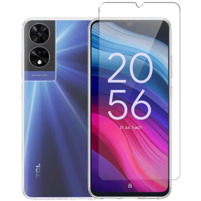 Σετ Διάφανη Θήκη Σιλικόνης & Tempered Glass - TCL 505 - Vivid Set Gelly Case & Tempered Glass - Transparent (VIGELLY372GLASSTN)