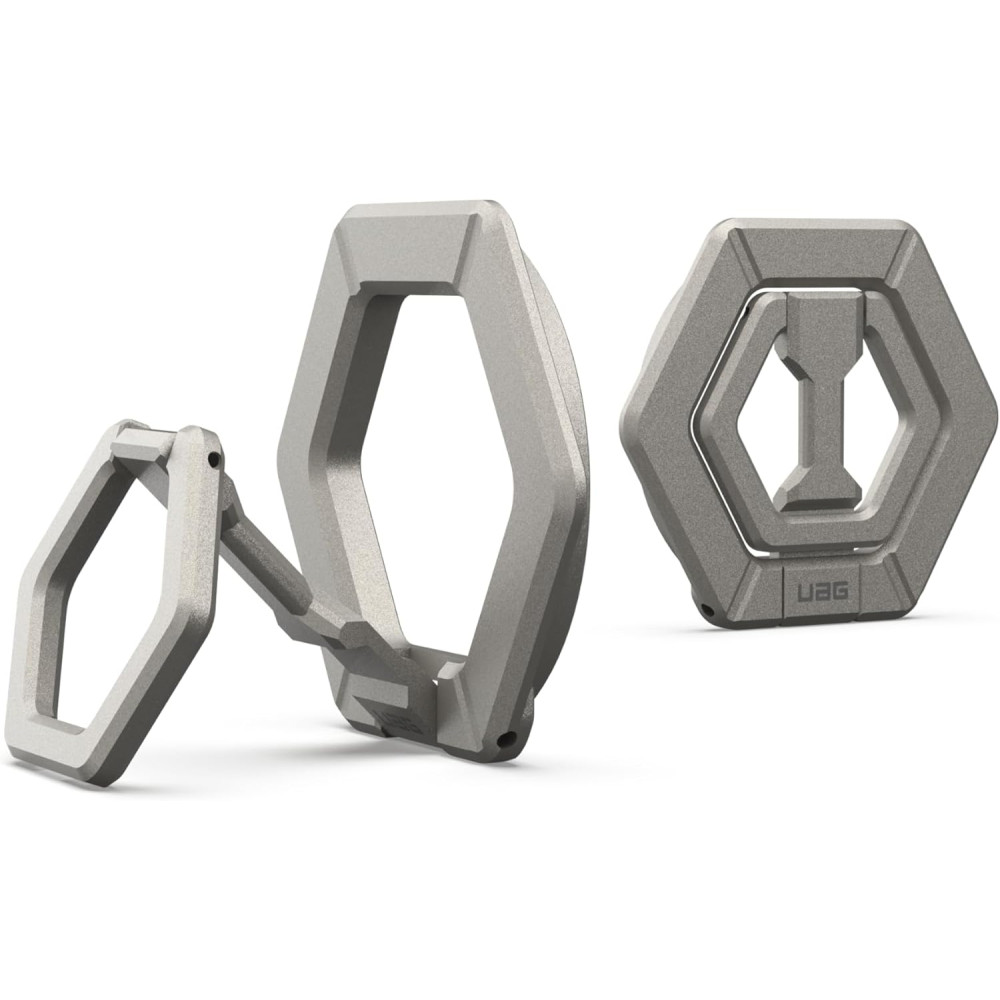 UAG Magnetic Ring Stand - Μεταλλική Μαγνητική Αναδιπλούμενη & Περιστρεφόμενη MagSafe Βάση / Finger Holder για iPhone 16 / 15 / 14 / 13 / 12 - Titanium (964443113636)