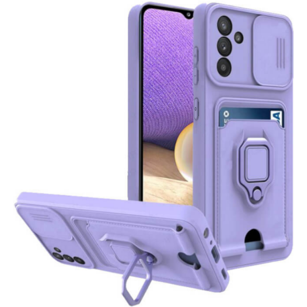 Bodycell Multifunction - Ανθεκτική Θήκη Samsung Galaxy S23 FE με Λουράκι Λαιμού / Κάλυμμα Κάμερας / Ring Holder / Υποδοχή Κάρτας - Purple (5206015072901)