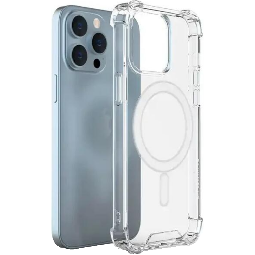 HappyCase Shockproof - Διάφανη Σκληρή Θήκη MagSafe - Apple iPhone 15 Pro - Transparent (8719246419713)