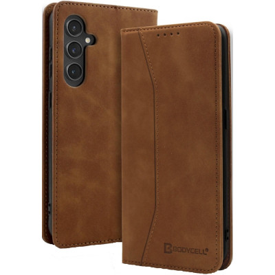 Θήκη Πορτοφόλι - Samsung Galaxy A35 - Bodycell Book Case - Brown (5206015072130)