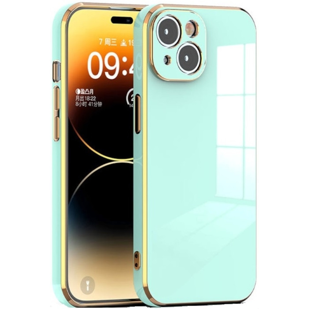 Bodycell Gold Plated - Θήκη Σιλικόνης Apple iPhone 15 Plus - Mint Green (5206015073755)